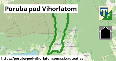 ikona Mapa autoatlas v poruba-pod-vihorlatom