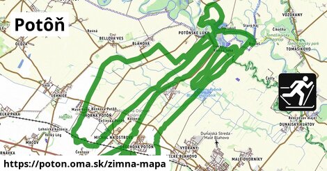 ikona Potôň: 0 m trás zimna-mapa v poton