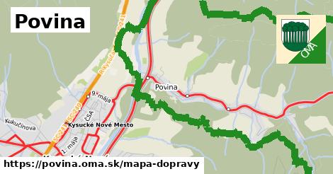 ikona Povina: 74 km trás mapa-dopravy v povina