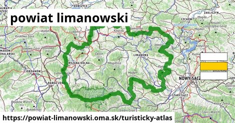 ikona Turistická mapa turisticky-atlas v powiat-limanowski