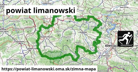 ikona Zimná mapa zimna-mapa v powiat-limanowski