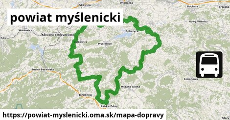 ikona Mapa dopravy mapa-dopravy v powiat-myslenicki