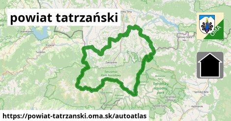 ikona Mapa autoatlas v powiat-tatrzanski