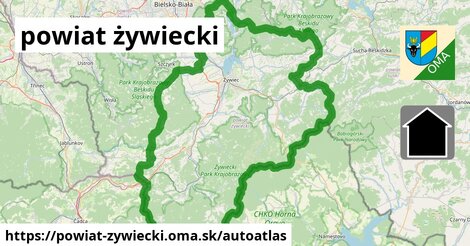 ikona Mapa autoatlas v powiat-zywiecki
