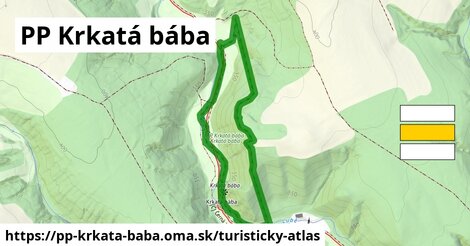 ikona PP Krkatá bába: 343 m trás turisticky-atlas v pp-krkata-baba