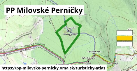 ikona PP Milovské Perničky: 578 m trás turisticky-atlas v pp-milovske-pernicky