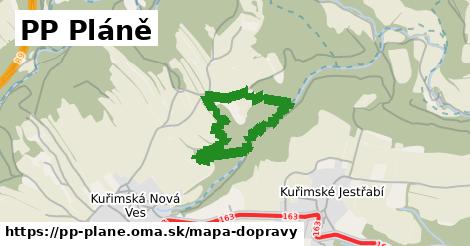 ikona PP Pláně: 0 m trás mapa-dopravy v pp-plane
