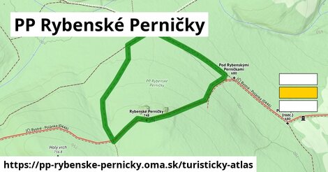 ikona PP Rybenské Perničky: 172 m trás turisticky-atlas v pp-rybenske-pernicky