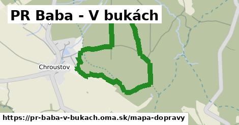 ikona PR Baba - V bukách: 0 m trás mapa-dopravy v pr-baba-v-bukach