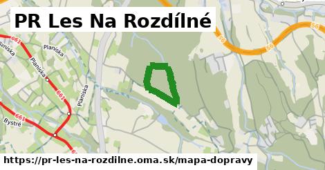 ikona PR Les Na Rozdílné: 0 m trás mapa-dopravy v pr-les-na-rozdilne