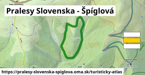ikona Pralesy Slovenska - Špíglová: 0 m trás turisticky-atlas v pralesy-slovenska-spiglova