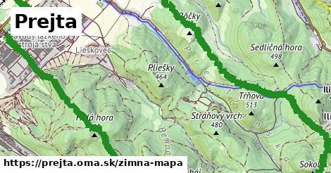 ikona Prejta: 0 m trás zimna-mapa v prejta