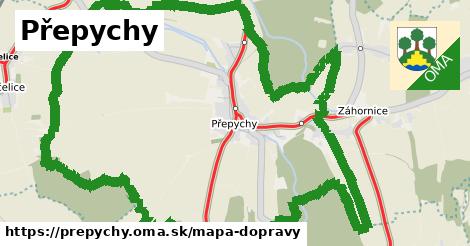 ikona Přepychy: 6,7 km trás mapa-dopravy v prepychy