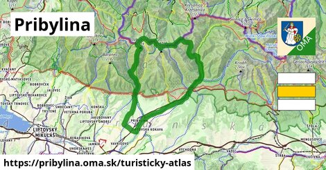 ikona Pribylina: 73 km trás turisticky-atlas v pribylina