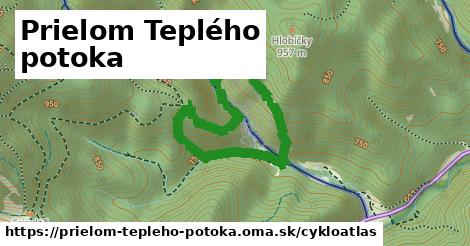 ikona Prielom Teplého potoka: 550 m trás cykloatlas v prielom-tepleho-potoka