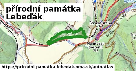 ikona Mapa autoatlas v prirodni-pamatka-lebedak