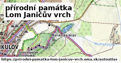 ulice v přírodní památka Lom Janičův vrch