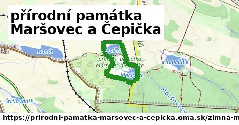 ikona Zimná mapa zimna-mapa v prirodni-pamatka-marsovec-a-cepicka