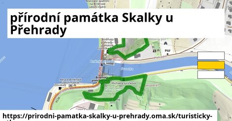 ikona Turistická mapa turisticky-atlas v prirodni-pamatka-skalky-u-prehrady