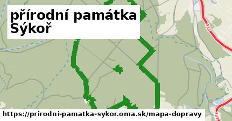 ikona Mapa dopravy mapa-dopravy v prirodni-pamatka-sykor