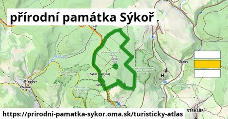 ikona Turistická mapa turisticky-atlas v prirodni-pamatka-sykor