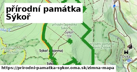 ikona Zimná mapa zimna-mapa v prirodni-pamatka-sykor