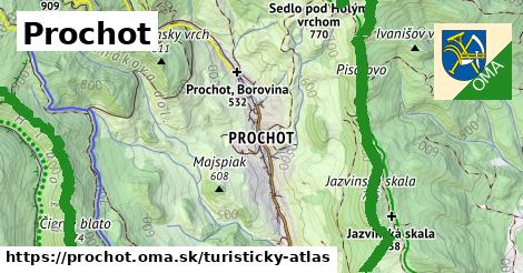 ikona Prochot: 19 km trás turisticky-atlas v prochot