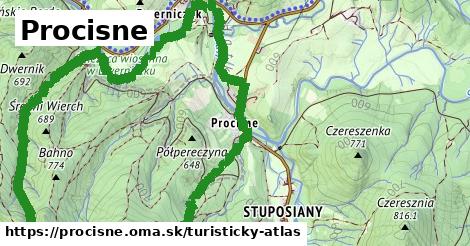 ikona Procisne: 6,5 km trás turisticky-atlas v procisne