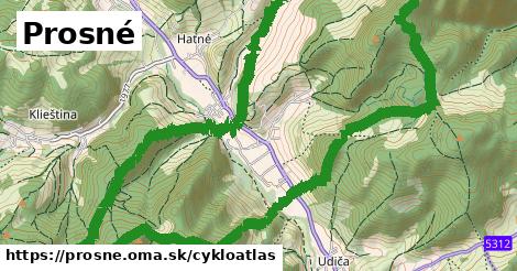 ikona Prosné: 1,04 km trás cykloatlas v prosne