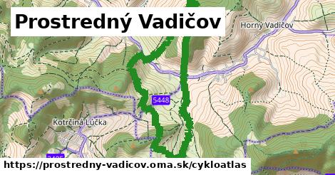 ikona Prostredný Vadičov: 4,1 km trás cykloatlas v prostredny-vadicov