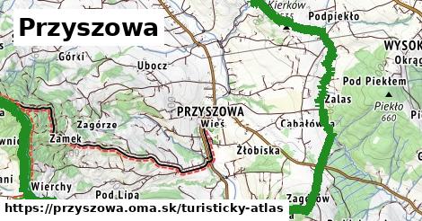 ikona Przyszowa: 7,9 km trás turisticky-atlas v przyszowa