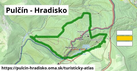 ikona Turistická mapa turisticky-atlas v pulcin-hradisko