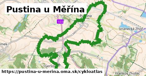 ikona Pustina u Měřína: 0,85 km trás cykloatlas v pustina-u-merina