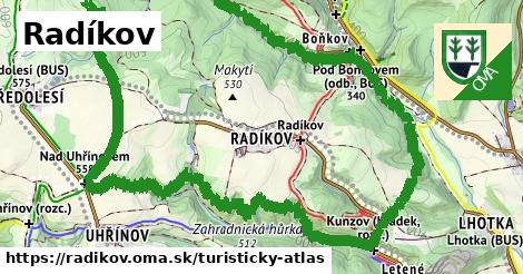 ikona Radíkov: 3,5 km trás turisticky-atlas v radikov