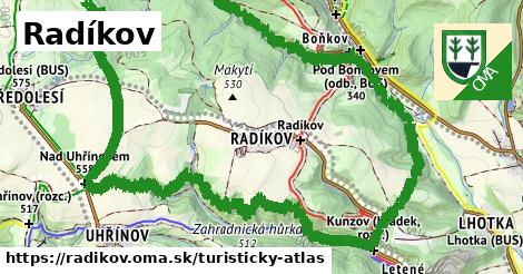 ikona Radíkov: 3,5 km trás turisticky-atlas v radikov