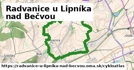 ikona Radvanice u Lipníka nad Bečvou: 0 m trás cykloatlas v radvanice-u-lipnika-nad-becvou