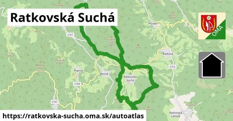 ikona Mapa autoatlas v ratkovska-sucha