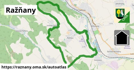 ikona Mapa autoatlas v raznany