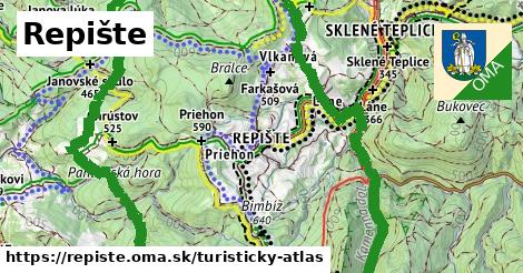 ikona Repište: 23 km trás turisticky-atlas v repiste