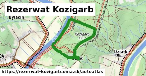 ikona Mapa autoatlas v rezerwat-kozigarb