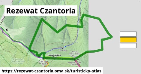 ikona Rezewat Czantoria: 1,59 km trás turisticky-atlas v rezewat-czantoria