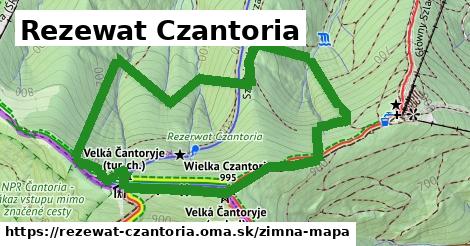 ikona Rezewat Czantoria: 0 m trás zimna-mapa v rezewat-czantoria