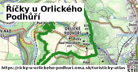 ikona Říčky u Orlického Podhůří: 11,8 km trás turisticky-atlas v ricky-u-orlickeho-podhuri