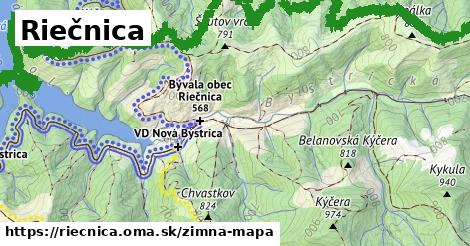 ikona Riečnica: 0 m trás zimna-mapa v riecnica