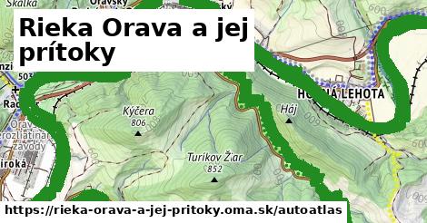 ulice v Rieka Orava a jej prítoky