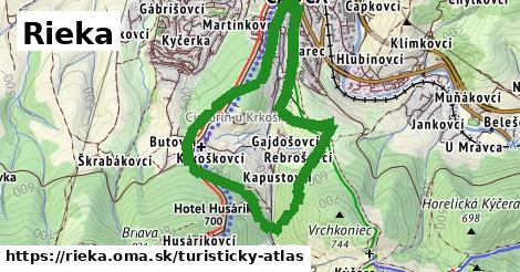 ikona Rieka: 1,40 km trás turisticky-atlas v rieka