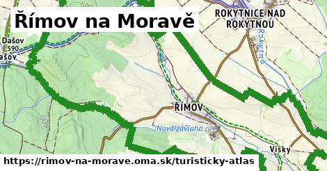 ikona Římov na Moravě: 9,4 km trás turisticky-atlas v rimov-na-morave