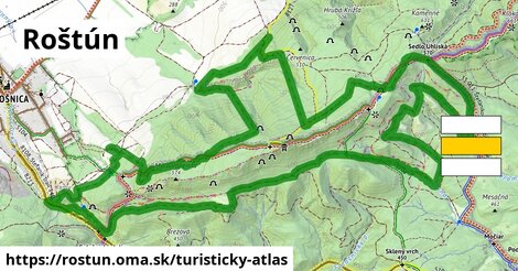 ikona Roštún: 21 km trás turisticky-atlas v rostun