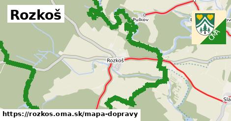 ikona Rozkoš: 3,2 km trás mapa-dopravy v rozkos