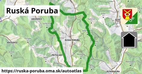 ikona Mapa autoatlas v ruska-poruba